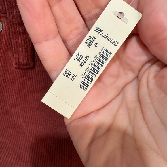 Madewell‎ Cali Denim Boot Corduroy NWT Sz 26 Canterbury Red - Picture 6 of 9